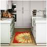 1_Liora Manne Frontporch Sunflower Indoor/Outdoor Mat Red 1'8"x2'6"