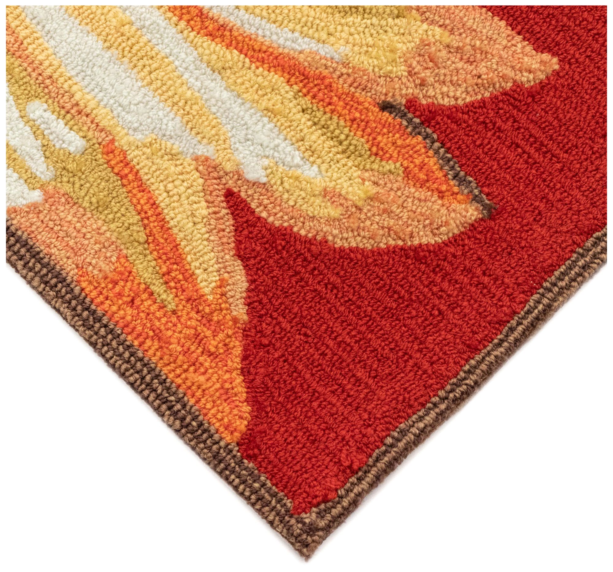 Liora Manne Frontporch Sunflower Indoor/Outdoor Mat Red 2'x3'