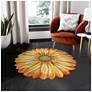 1_Liora Manne Frontporch Sunflower Indoor/Outdoor Mat Yellow 3' Round