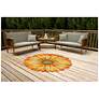 3_Liora Manne Frontporch Sunflower Indoor/Outdoor Mat Yellow 3' Round more views