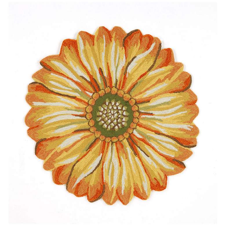 Image 1 Liora Manne Frontporch Sunflower Indoor/Outdoor Mat Yellow 5' Round