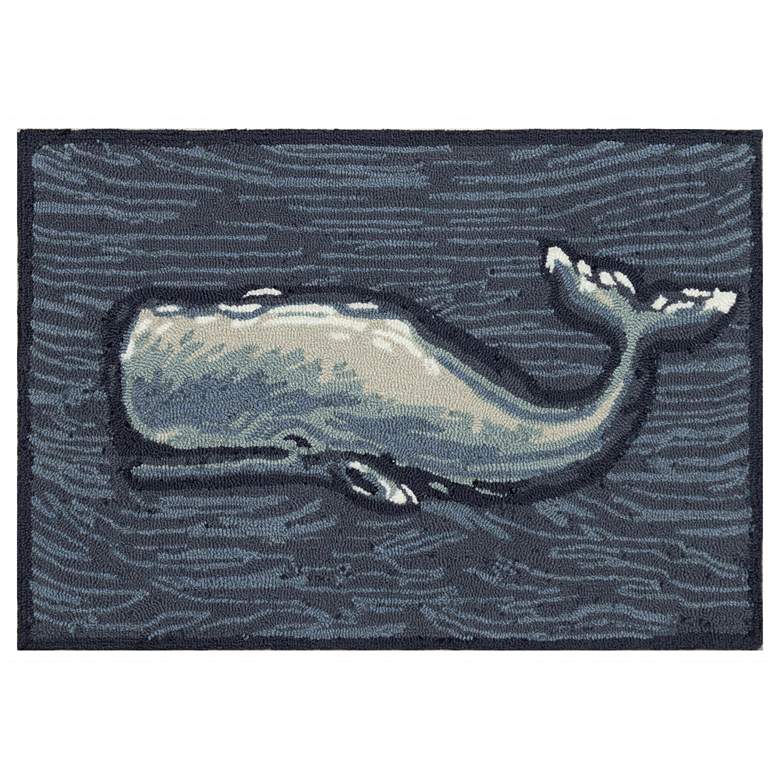 Image 1 Liora Manne Frontporch Whale Indoor/Outdoor Mat Ocean 2'x3'
