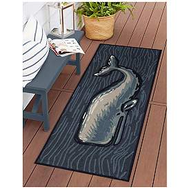 Image3 of Liora Manne Frontporch Whale Indoor/Outdoor Mat Ocean 2'x5' more views