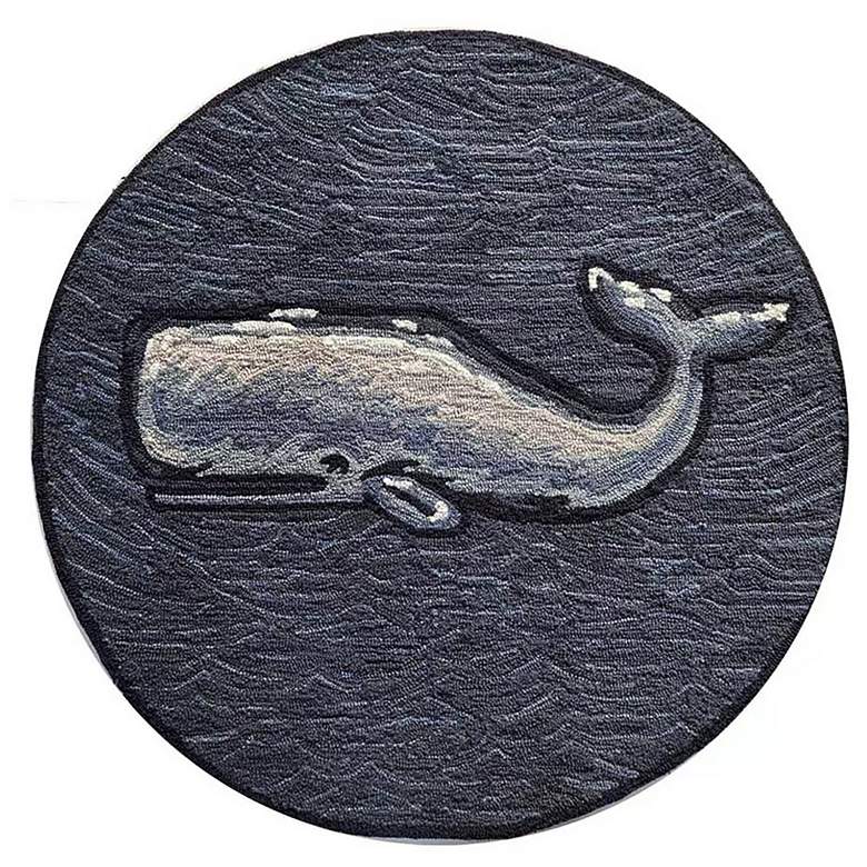 Image 2 Liora Manne Frontporch Whale Indoor/Outdoor Mat Ocean 3' Round