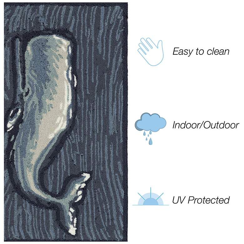 Image 4 Liora Manne Frontporch Whale Indoor/Outdoor Mat Ocean 3' Round more views