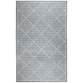 Image1 of Liora Manne Malibu Checker Diamond Indoor/Outdoor Rug Aqua 3'3" x