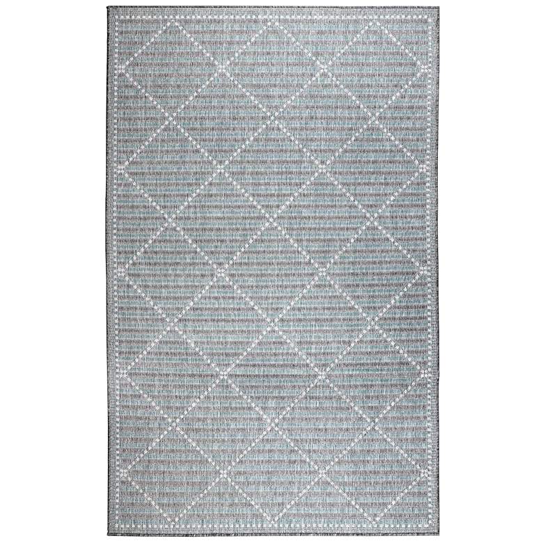 Image 1 Liora Manne Malibu Checker Diamond Indoor/Outdoor Rug Aqua 4'10" x