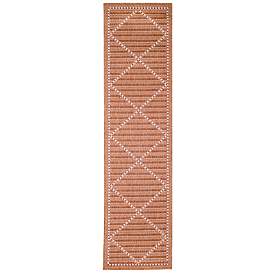Image1 of Liora Manne Malibu Checker Diamond Indoor/Outdoor Rug Clay 1'11" x