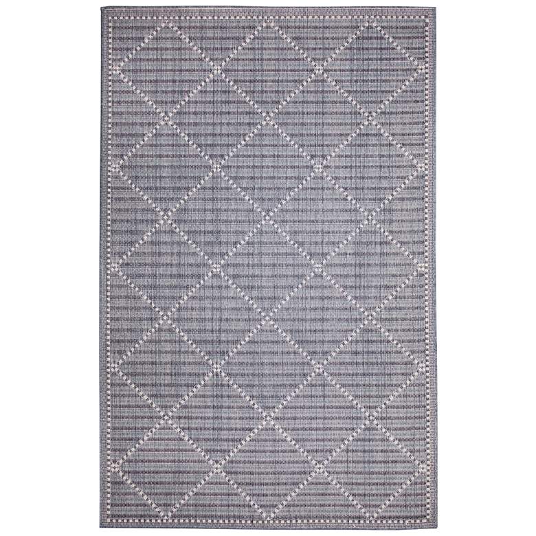 Image 1 Liora Manne Malibu Checker Diamond Indoor/Outdoor Rug Navy 4'10" x