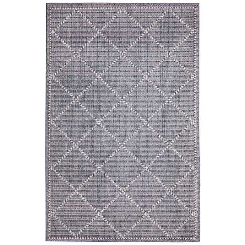 Image 1 Liora Manne Malibu Checker Diamond Indoor/Outdoor Rug Navy 4&#39;10 inch x