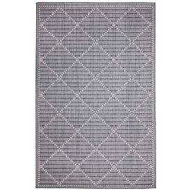 Image1 of Liora Manne Malibu Checker Diamond Indoor/Outdoor Rug Navy 6'6" x