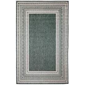 Image1 of Liora Manne Malibu Etched Border Indoor/Outdoor Rug Green 3'3" x 4