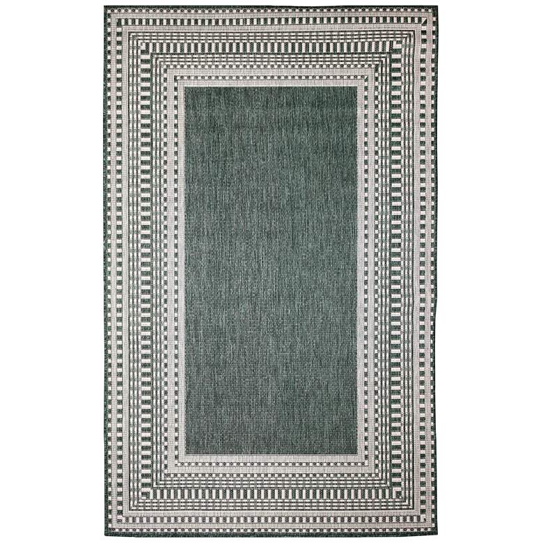 Image 1 Liora Manne Malibu Etched Border Indoor/Outdoor Rug Green 4'10" x