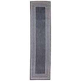 Image1 of Liora Manne Malibu Etched Border Indoor/Outdoor Rug Navy 1'11" x 7