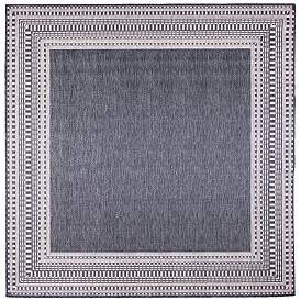 Image1 of Liora Manne Malibu Etched Border Indoor/Outdoor Rug Navy 7'10" Squ