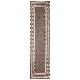 Image1 of Liora Manne Malibu Etched Border Indoor/Outdoor Rug Neutral 1'11"