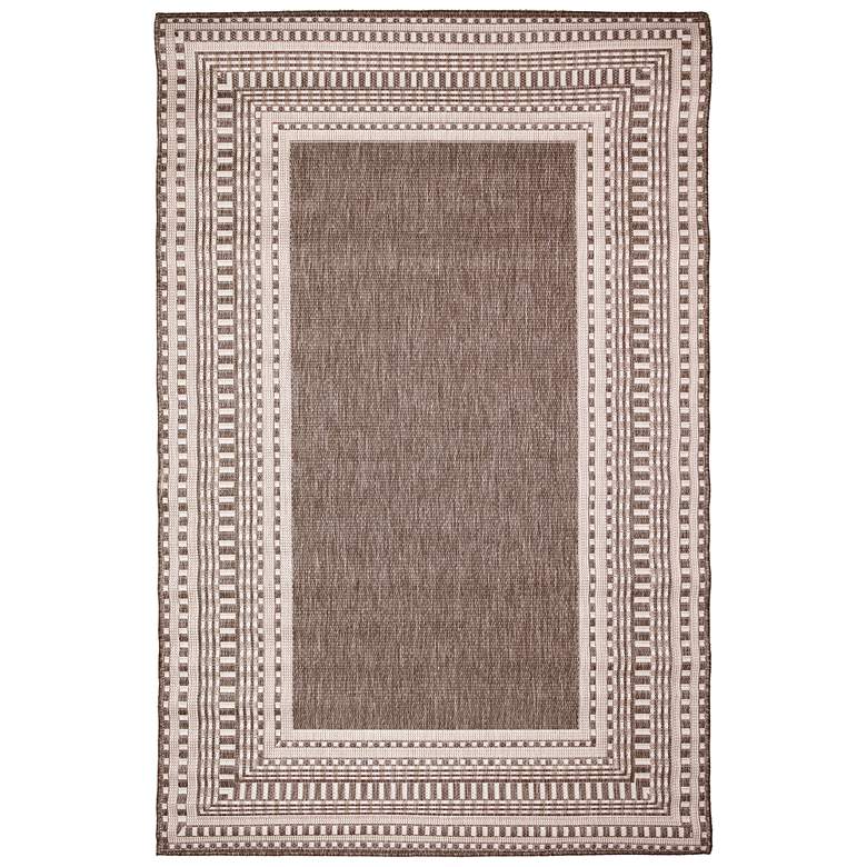 Image 1 Liora Manne Malibu Etched Border Indoor/Outdoor Rug Neutral 4'10"