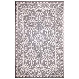 Image1 of Liora Manne Malibu Kashan Indoor/Outdoor Rug Silver 4'10" x 7'