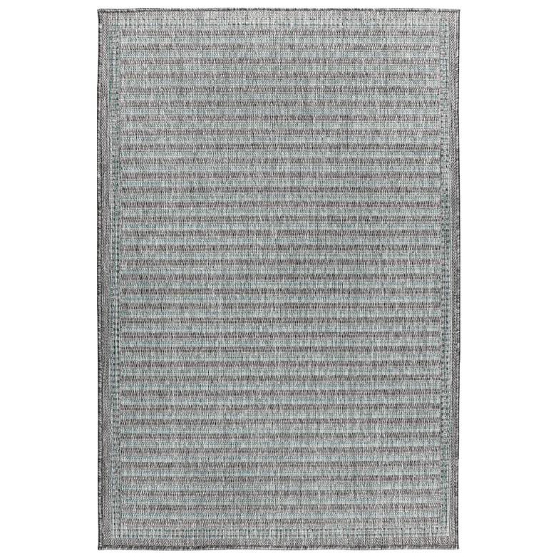 Image 1 Liora Manne Malibu Simple Border Indoor/Outdoor Rug Aqua 4'10" x 7