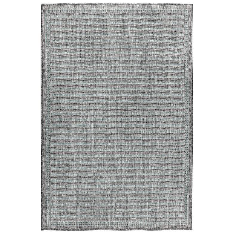 Image 1 Liora Manne Malibu Simple Border Indoor/Outdoor Rug Aqua 4&#39;10 inch x 7