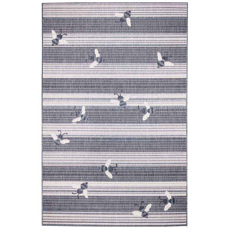 Image 1 Liora Manne Malibu Sweet Bees Indoor/Outdoor Rug Navy 4'10" x 7