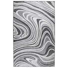 Image1 of Liora Manne Malibu Waves Indoor/Outdoor Rug Charcoal 3'3" x 4'