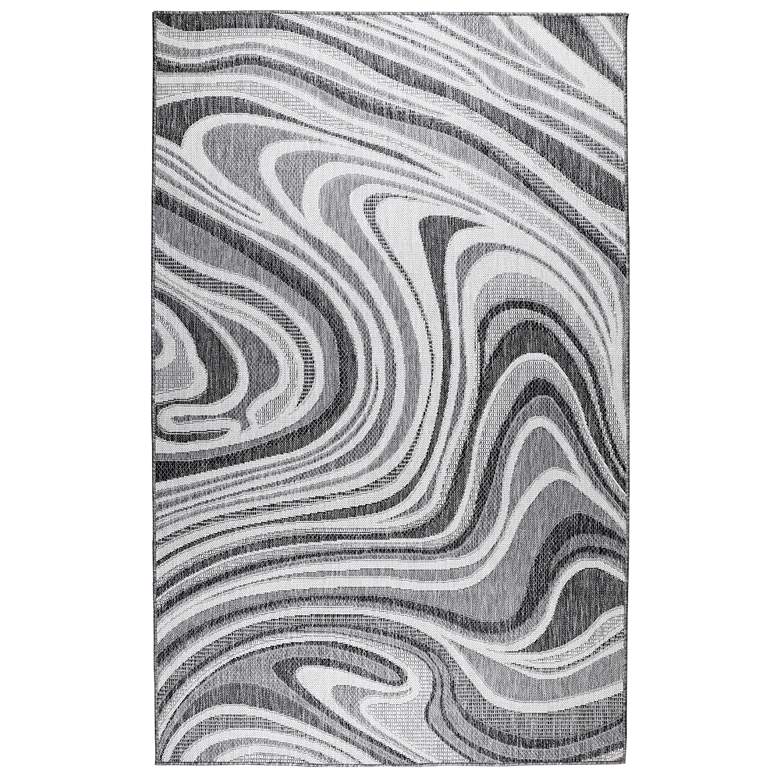 Image 1 Liora Manne Malibu Waves Indoor/Outdoor Rug Charcoal 4'10" x 7'