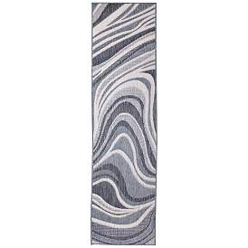 Image1 of Liora Manne Malibu Waves Indoor/Outdoor Rug Navy 1'11" x 7'6&q