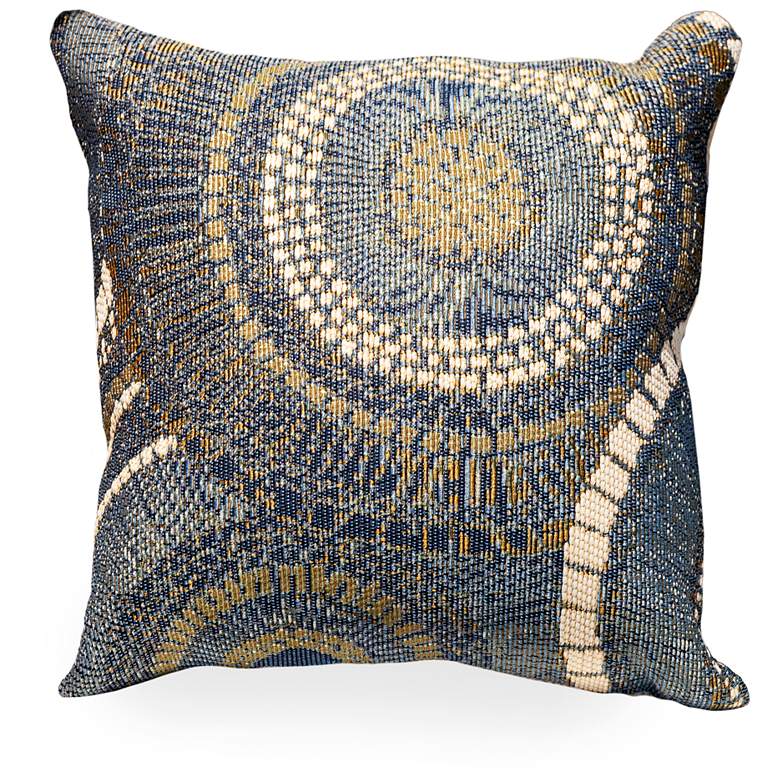 Image 1 Liora Manne Marina Circles Indoor/Outdoor Pillow Azure 18" x 18"