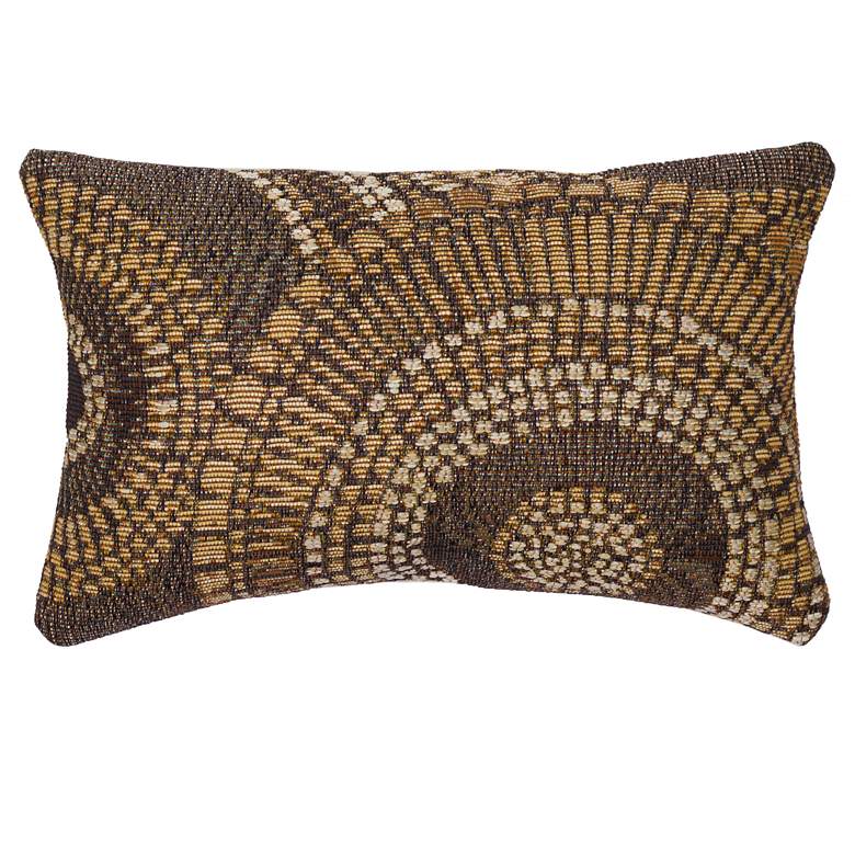 Image 1 Liora Manne Marina Circles Indoor/Outdoor Pillow Brown 12 inch x 18 inch