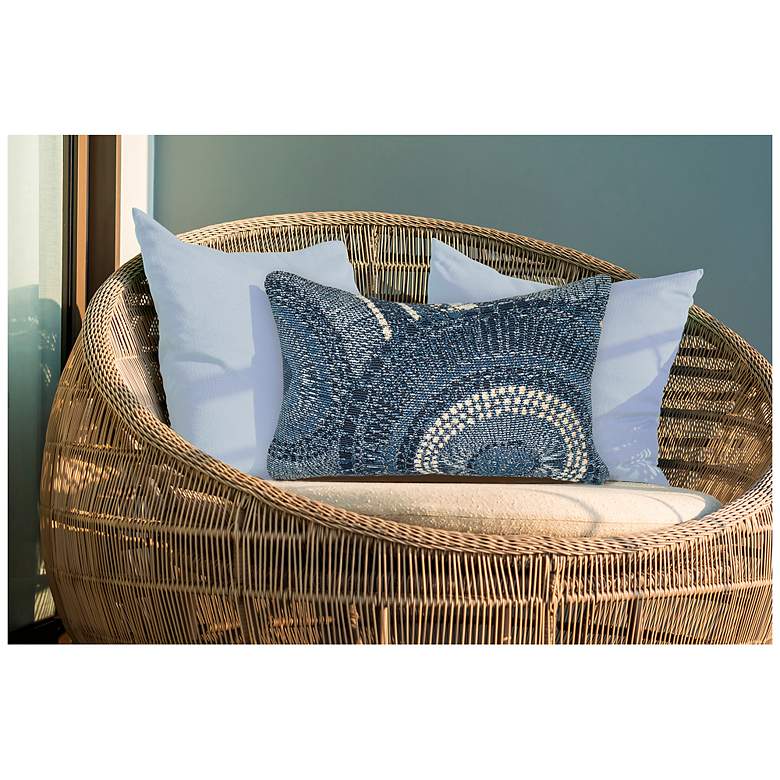 Image 1 Liora Manne Marina Circles Indoor/Outdoor Pillow Delft 12" x 18"