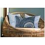 1_Liora Manne Marina Circles Indoor/Outdoor Pillow Delft 12" x 18"