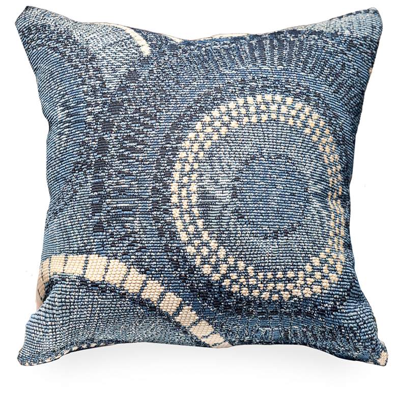 Image 1 Liora Manne Marina Circles Indoor/Outdoor Pillow Delft 18" x 18"