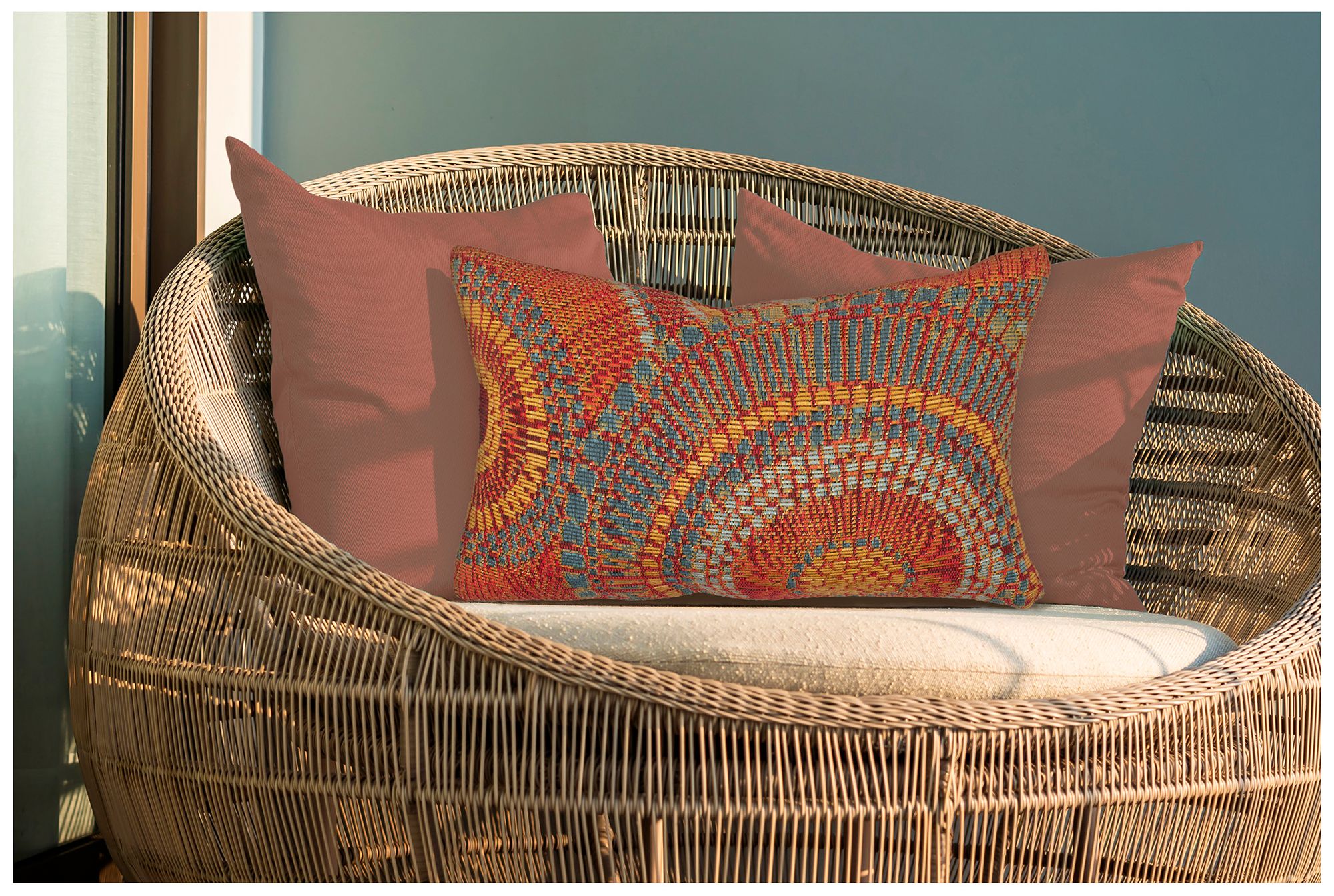 Liora Manne Marina Circles Indoor/Outdoor Pillow Saffron 12"x18"