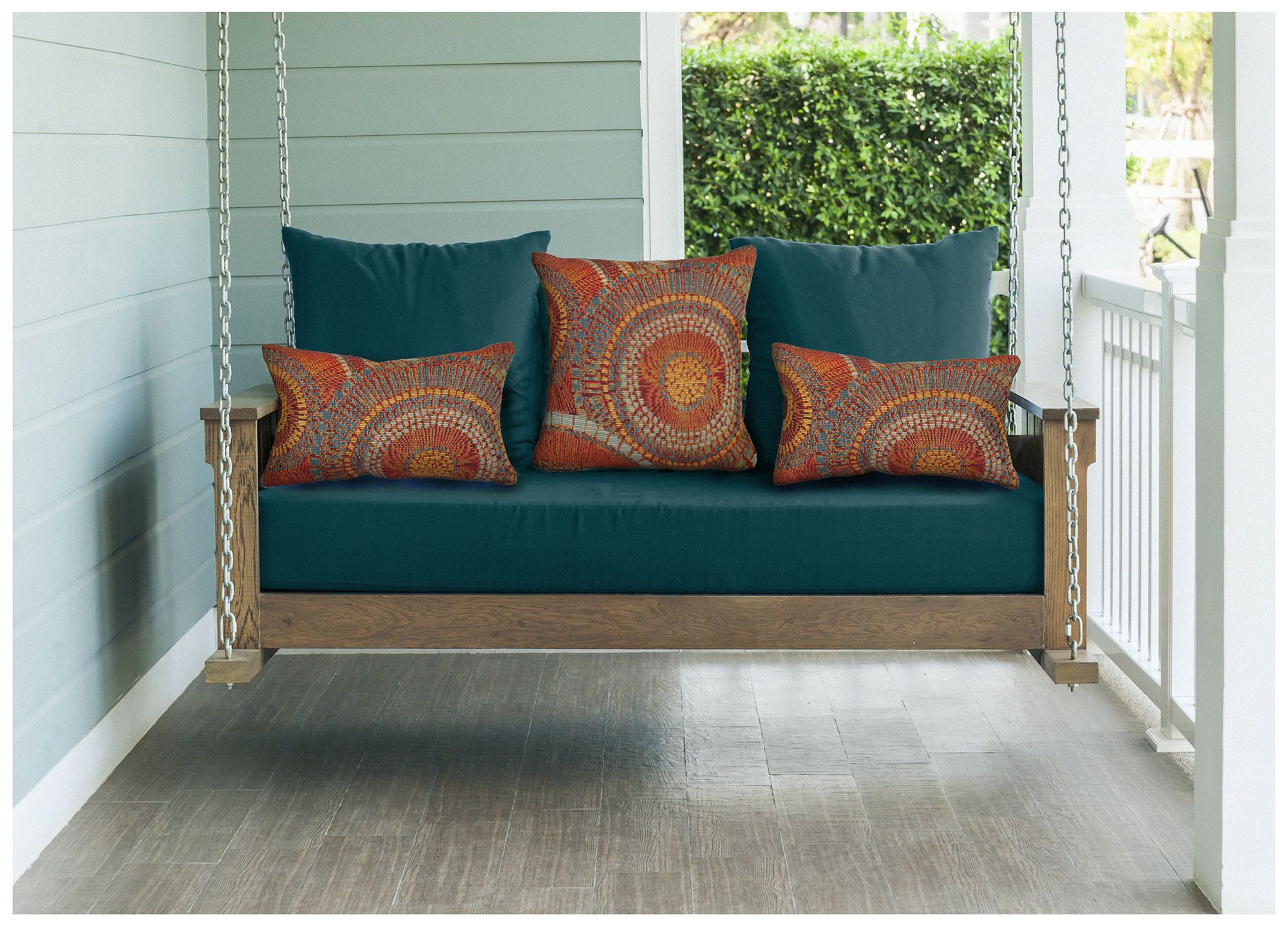 Liora Manne Marina Circles Indoor/Outdoor Pillow Saffron 12"x18"