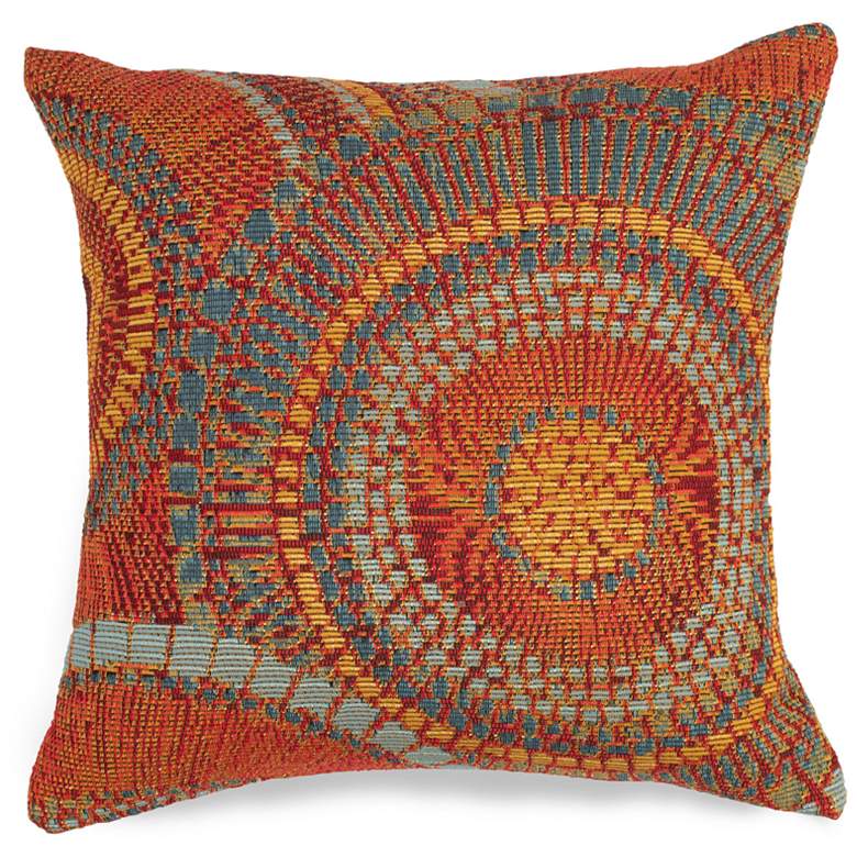 Image 1 Liora Manne Marina Circles Indoor/Outdoor Pillow Saffron 18"x18"