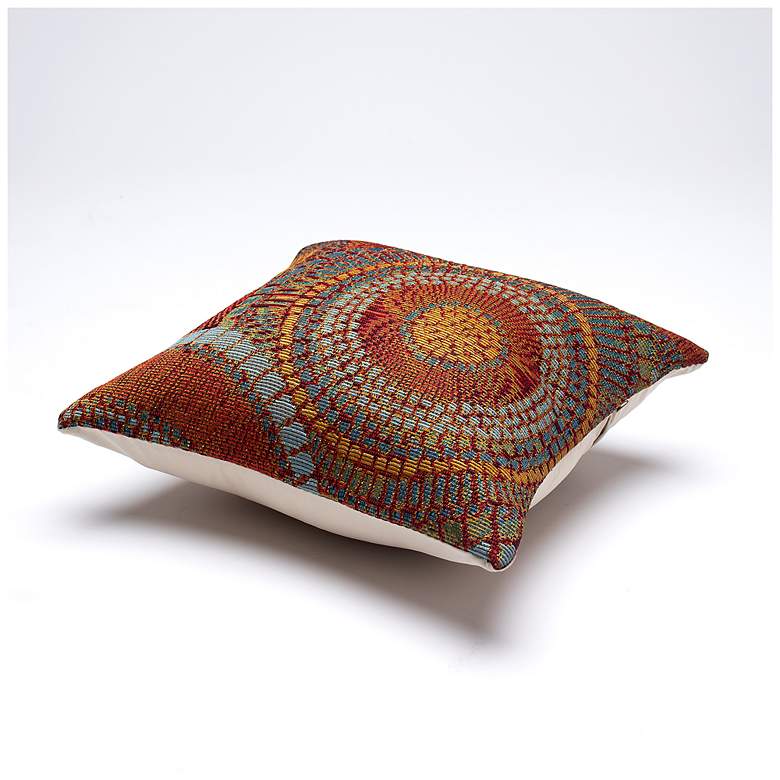 Image 6 Liora Manne Marina Circles Indoor/Outdoor Pillow Saffron 18"x18" more views