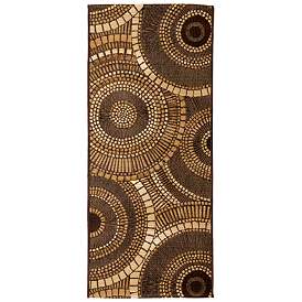 Image1 of Liora Manne Marina Circles Indoor/Outdoor Rug Brown 1'11" x 4'