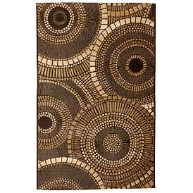Image1 of Liora Manne Marina Circles Indoor/Outdoor Rug Brown 2'7" x 4'3