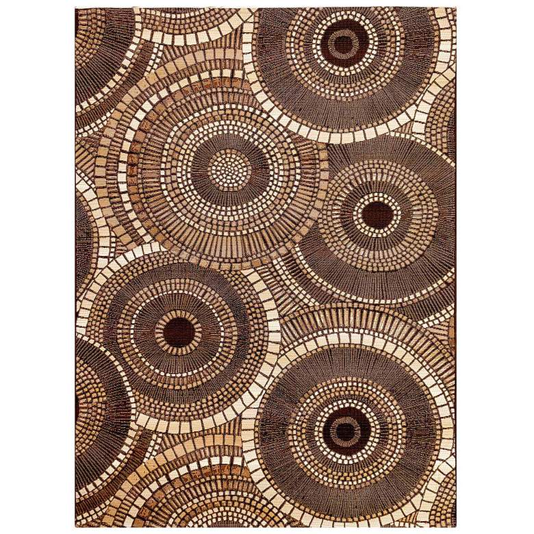 Image 1 Liora Manne Marina Circles Indoor/Outdoor Rug Brown 4'10" x 7'
