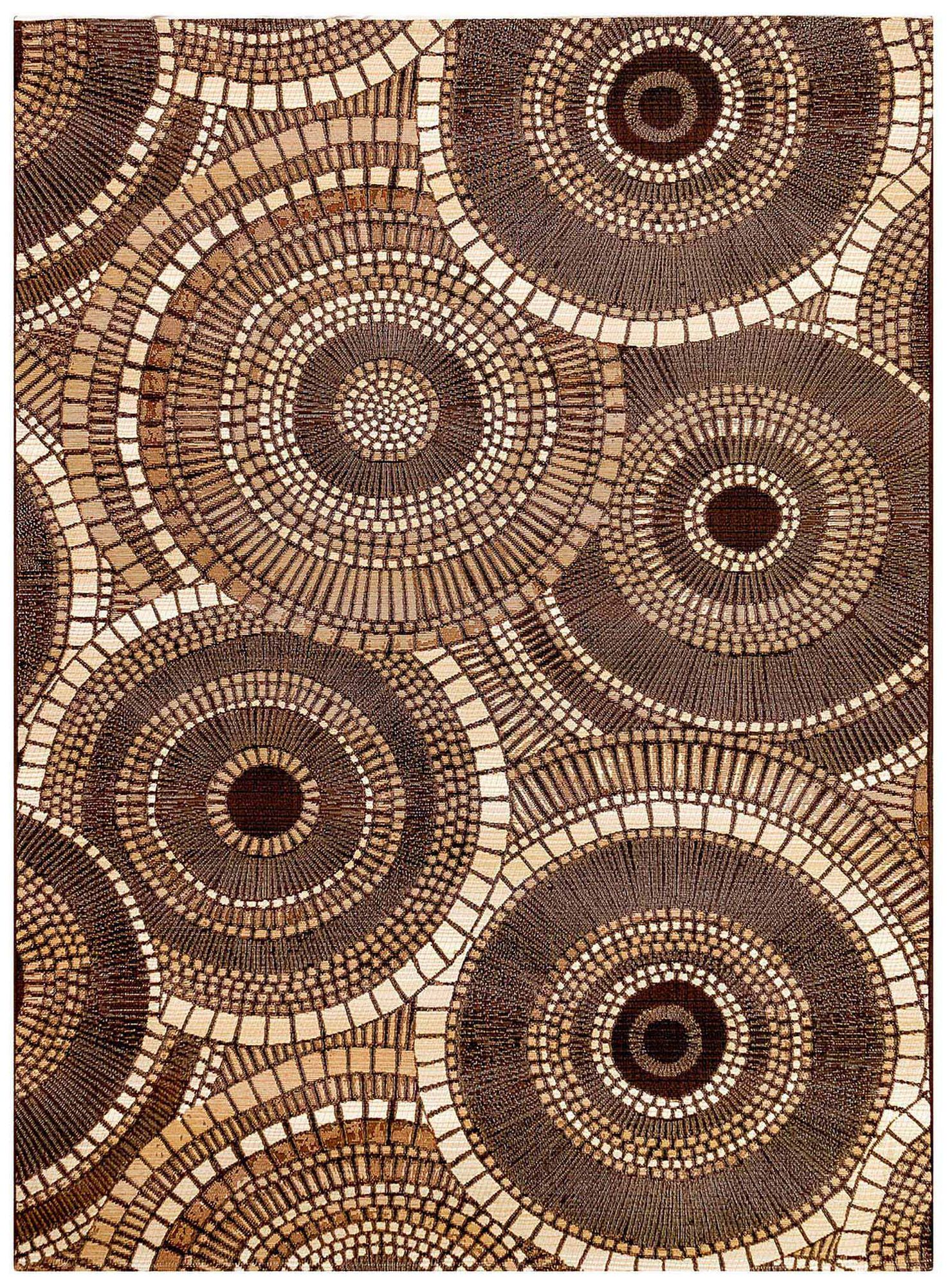 Liora Manne Marina Circles Indoor/Outdoor Rug Brown 6'6" x 9'4