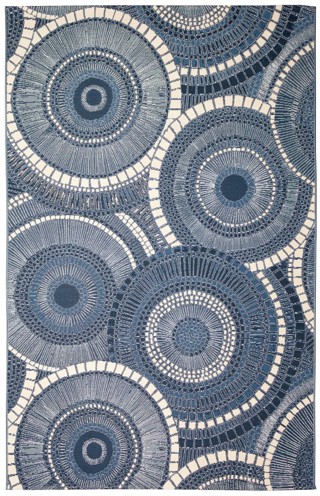 Liora Manne Marina Circles Indoor/Outdoor Rug Delft 7'10" x 9'