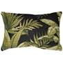2_Liora Manne Marina Jungle Leaves Indoor/Outdoor Pillow Black 12"x18"