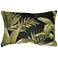 Liora Manne Marina Jungle Leaves Indoor/Outdoor Pillow Black 12"x18"