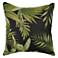 Liora Manne Marina Jungle Leaves Indoor/Outdoor Pillow Black 18"x18"