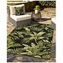 7_Liora Manne Marina Jungle Leaves Indoor/Outdoor Pillow Black 18"x18" more views