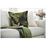 Liora Manne Marina Jungle Leaves Indoor/Outdoor Pillow Black 18"x18"