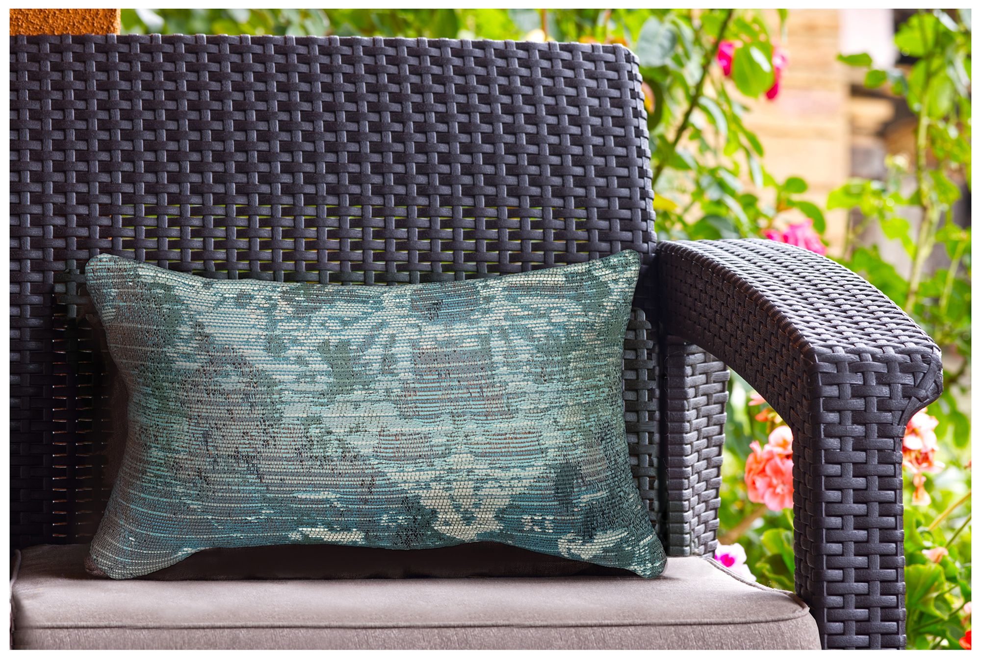 Image 3 Liora Manne Marina Kermin Indoor/Outdoor Pillow Blue 12"x18" more views