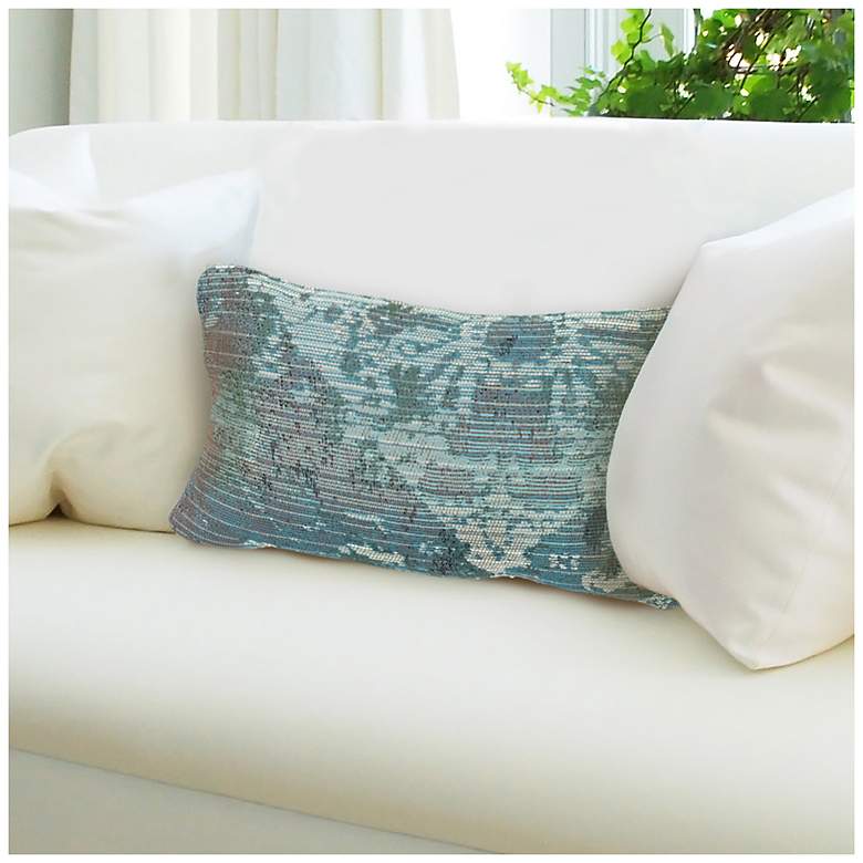 Image 1 Liora Manne Marina Kermin Indoor/Outdoor Pillow Blue 12"x18"