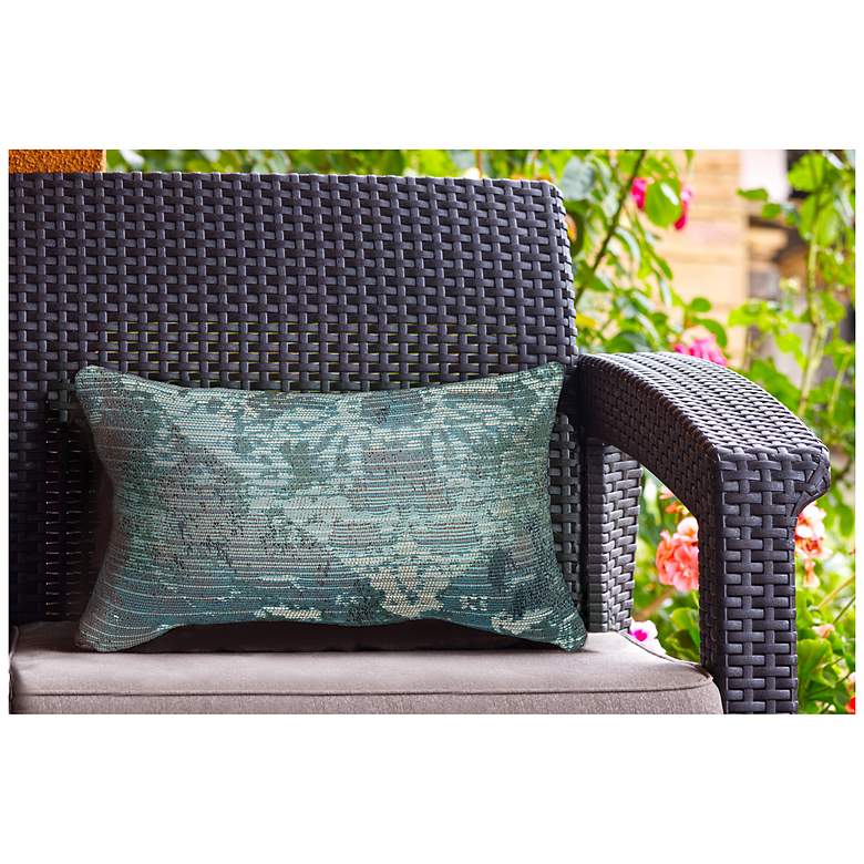 Image 3 Liora Manne Marina Kermin Indoor/Outdoor Pillow Blue 12"x18" more views